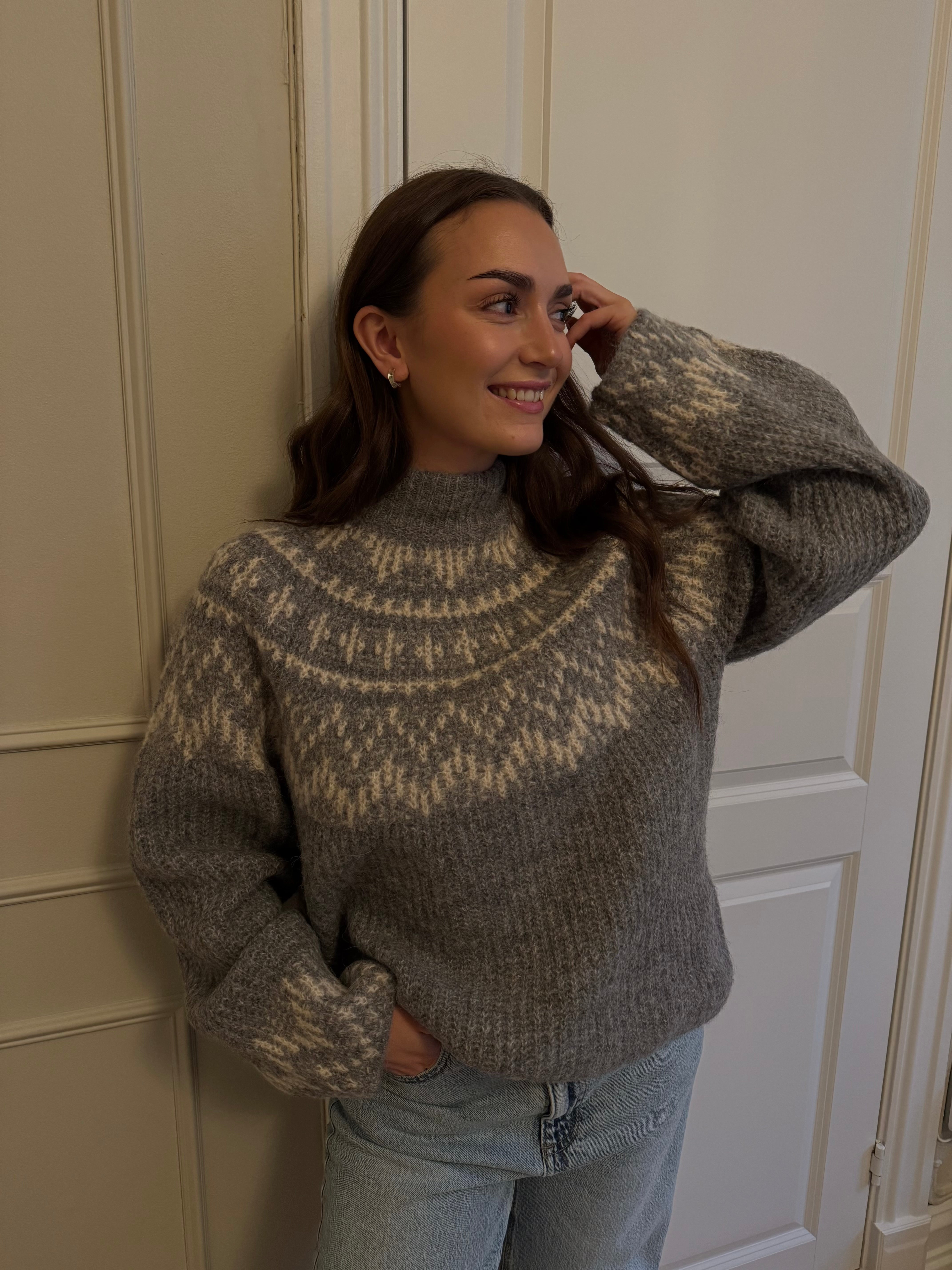 YASLIRI Pullover - Medium Grey Melange